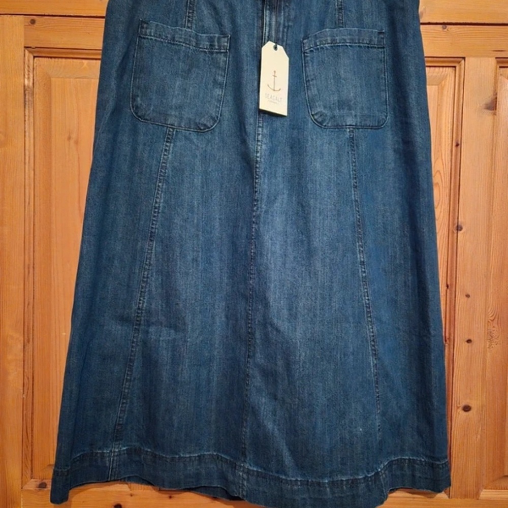Nautical Blue A-Line Denim Skirt